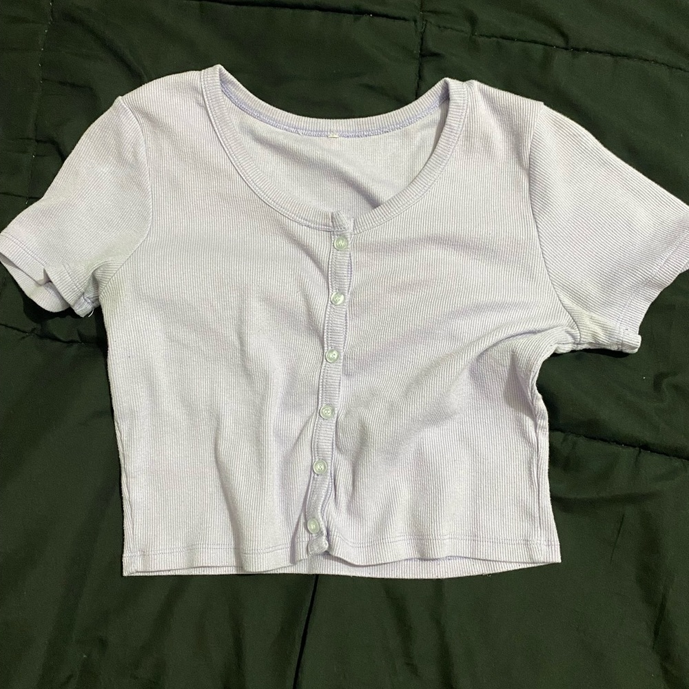 Purple button crop top